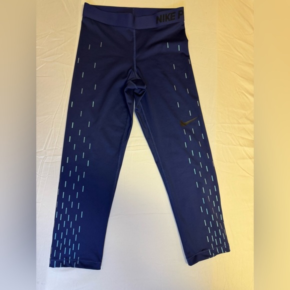 Nike Pro Blue Reflective Leggings - Picture 1 of 8
